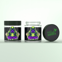 Bocaux en verre résistants aux enfants de 1 oz, 2 oz, 3 oz, 4 oz avec étiquette autocollante, hermétiques et anti-odeurs, avec couvercles CR pour le stockage d'aliments et de bonbons