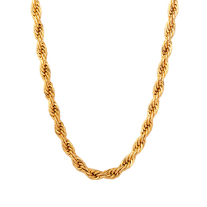Collana a Catena Intrecciata Spessa di Alta Qualità, <span class=keywords><strong>Placcata</strong></span> in <span class=keywords><strong>Oro</strong></span> 14k 18k, Resistente all'Acqua e all'Ossidazione, 2.5mm 5mm 8mm, per <span class=keywords><strong>Uomo</strong></span> - Product Image 2