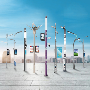 IP65 nhôm đường cao tốc thành phố chiếu sáng thông minh đường phố đèn cực Wifi LED hiển thị CCTV Camera sạc trạm thông minh ánh sáng cực - Product Image 3