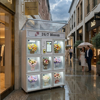 Distributeur automatique de fleurs intelligent JOYVEND, directement de l'usine, 110-240V, multi-paiements, verre chauffant anti-buée, surveillance à distance, fonction SDK