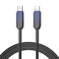 Câble de charge rapide PD27W Type-C à dégradé de cristaux de glace pour iOS, vente directe d'usine