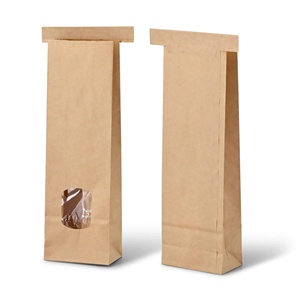 Sacs à fond plat avec fermeture à clip Xs, fenêtre PLA, 7,5x4,5x24 cm, sacs à collation scellés en kraft pour produits ménagers - Product Image 5