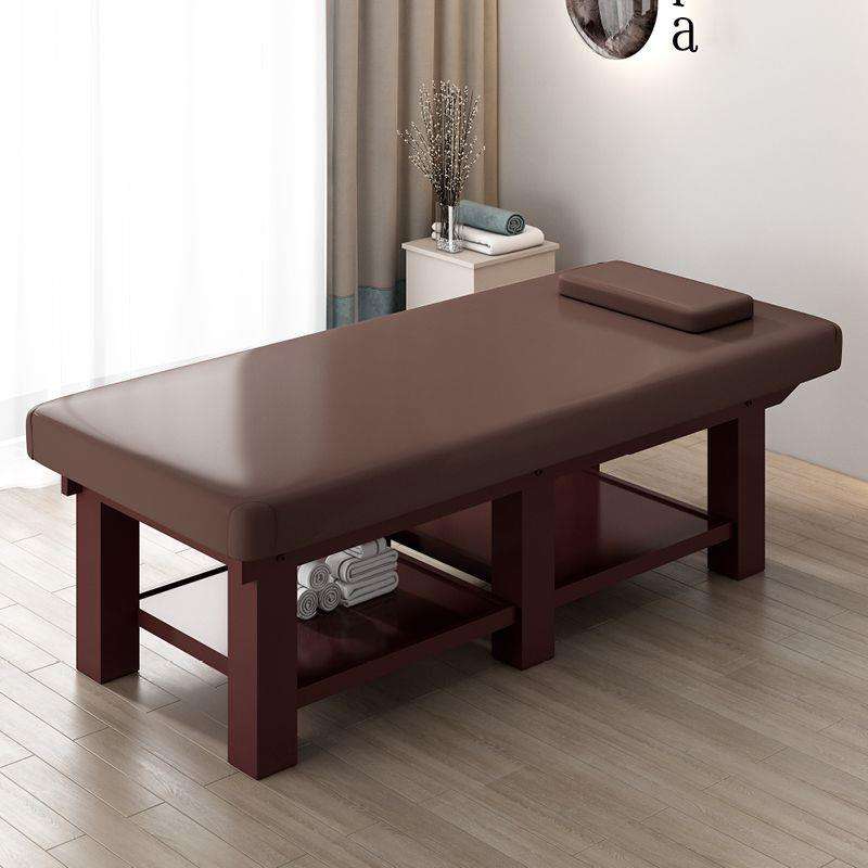 Cuir marron rouge 190*80 bois massif renforcé 6 pieds