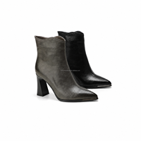 Vente en gros OEM ODM Bottines à talons hauts à bout pointu pour femmes, style minimaliste, avec fermeture éclair à la cheville, collections de marques fournisseurs, approvisionnement en vrac