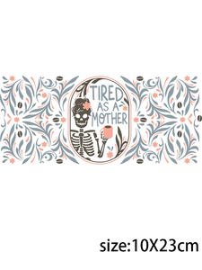LETOP 1PCS Terrorífico Rose Skull UV para DTF Impermeable Ecológico 16oz Glass Cup Stickers Wraps Transfers - Product Image 3