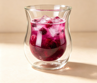 Gobelets en verre borosilicate haute qualité, design unique et personnalisé, à double paroi, pour expresso, latte, thé glacé