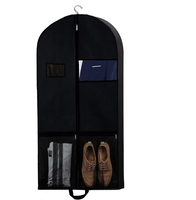 Vente en gros de housses de voyage portables personnalisables non tissées anti-poussière sac de vêtements réutilisable avec fermetures à glissière pliable