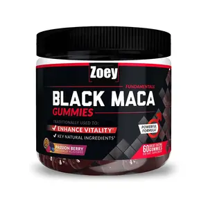 블랙 마카 Gummies 블랙 마카 루트 향상 활력 남성 여성 증가 에너지 및 강도 우수한 흡수
