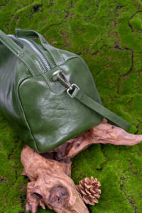 Custom Lady Fashionable Genuine Leather Retro <b>Crossbody</b> <b>Bag</b> <b>Large</b>-Capacity Boston <b>Bag</b> Made Emerald Green Oil Wax Cowhide All - Product Image 2