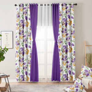 Rideaux imprimés de fleurs de qualité supérieure pour salon, 10 pièces, prêts à accrocher, rideaux de porte et de fenêtre pour chambre à coucher, hôtel et bureau - Product Image 6