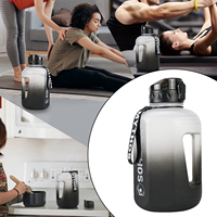 Bouteille d'eau sans BPA en plastique pour le sport, gourde en plastique à dégradé de couleurs pour le bureau, bouteilles d'eau sans BPA personnalisées