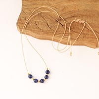 Collier long en pierre naturelle Lapis Lazuli et perles, style bohème unisexe, design de niche, vente en gros Woying