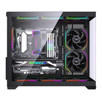 Casing PC Gaya Baru LOVINGCOOL Micro MATX ITX Mid Tower Gamer PC Chassis Gaming dengan Panel Samping Kaca Transparan untuk Komputer Desktop