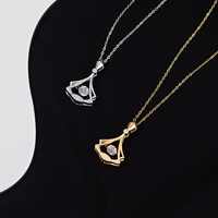 Collier en zircon en argent sterling 925 jupe élégante femmes robe forme collier de bijoux fins