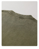 Kaos Pria Vintage Oversize Distressed High Street Model Lama Bahan Katun Berkualitas Tinggi OEM, Dapat Dikustomisasi, Rajutan Kasual