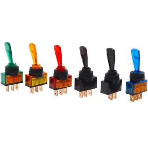 ASW-13D 12 Volt SPST <span class=keywords><strong>2</strong></span>/<span class=keywords><strong>3</strong></span> Pin Uzun Aktüatörlü 20A LED Geçiş Anahtarı, Açma-Kapama 12V Kırmızı Mavi Işıklı Lamba, Araba Kamyon Oto için - Product Image 3