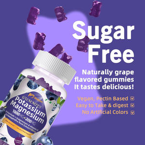 Gomitas de potasio y magnesio de Etiqueta Privada, 1200mg para adultos, suplemento de glicinato de magnesio de alta absorción, compatible con calambres en las piernas - Product Image 2