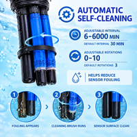 Sonde de qualité de l'eau multiparamètres intégrée IMP-302Clean, nettoyage automatique, IP68, RS485 Modbus RTU pour lacs et rivières