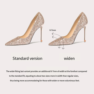 Scarpe con sandalo da <span class=keywords><strong>sposa</strong></span> Slip-On comode scarpe con tacco a spillo personalizzate per abiti invernali estivi abbinati a décolleté alte da donna - Product Image 6