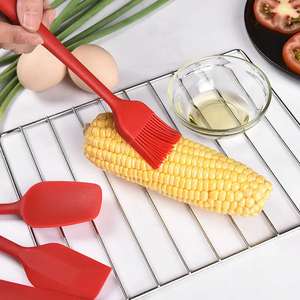 6-Mảnh Không Dính Silicone Thìa Đặt Cấp Thực Phẩm Chịu Nhiệt Baking & Pastry Nấu Ăn Đồ Dùng Với Bàn Chải - Product Image 3