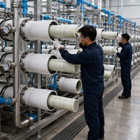 Élément de membrane d'osmose inverse BWRO 4040 à rejet élevé 99,7 % pour système de traitement d'eau saumâtre 2650 GPD