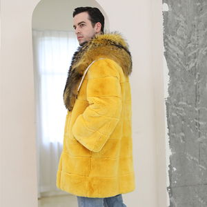 Eccellente <span class=keywords><strong>Cappotto</strong></span> <span class=keywords><strong>in</strong></span> Vera <span class=keywords><strong>Pelliccia</strong></span> di Coniglio Rex <span class=keywords><strong>con</strong></span> Grande <span class=keywords><strong>Collo</strong></span> <span class=keywords><strong>in</strong></span> <span class=keywords><strong>Pelliccia</strong></span> di Procione per <span class=keywords><strong>Uomo</strong></span> - Product Image 6