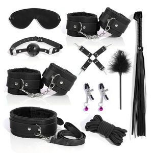 Ensemble de attaches BDSM pour <span class=keywords><strong>lit</strong></span>, liens pour chevilles et poignets, fouet, cordes et équipement de bondage pour chambre à coucher, cadeaux sexy pour couples - Product Image 5