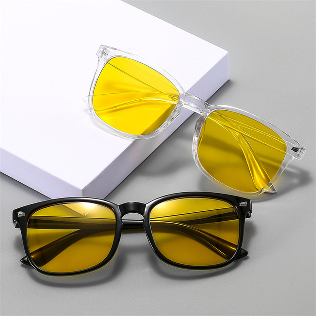 2024 Custom logo New Square Orange Lens Night Vision Anti Blue Computer Eyewear Gaming Blue Ray Light Blocking Filter Glasses