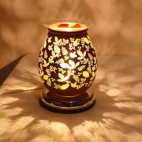 Chauffe-cire en verre artistique de style rétro - Lampe électrique pour fondre la cire - Décoration d'intérieur classique et luxueuse