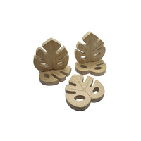 Sous-verres en bois motif feuille de Monstera, en hêtre massif, décoration tropicale, artisanat en contreplaqué naturel non fini, ornement de bureau DIY
