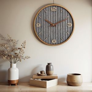 Đồng hồ treo tường hiện đại kỹ thuật số bằng gỗ, thiết kế thanh lịch với mặt số dọc, chất liệu vải phủ laminate, cá nhân hóa cho đám cưới - Product Image 2