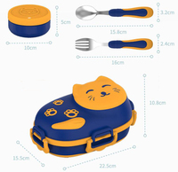 Boîte à lunch isotherme en acier inoxydable 304 pour enfants, boîte à lunch mignonne pour l'école, boîte à lunch bento avec bol à soupe et couverts