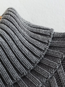 2024 automne/hiver décontracté côtelé court tricot rétro <span class=keywords><strong>col</strong></span> <span class=keywords><strong>roulé</strong></span> pull rue à manches longues femmes tricots amples - Product Image 4