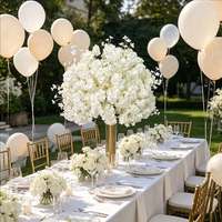Boule de fleurs artificielles de 60 cm en roses et fleurs de cerisier, centre de table de mariage, porte-bougie, décoration de scène pour cérémonie et banquet