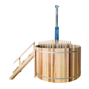 Bañera de hidromasaje personalizada para 6 personas de la mejor calidad, estufa de madera de cedro rojo para exteriores, bañera de hidromasaje con chimenea - Product Image 2