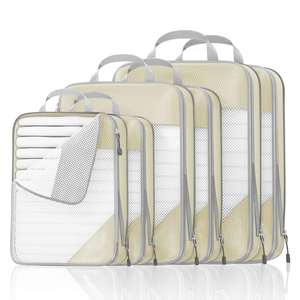 Set of 6 Travel Luggage Organizers Travel Compression Bag Organizer Packing <b>Cubes</b> for Clothes Shoes and Cosmetics - Product Image 1