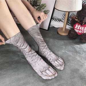 Calcetines 3D con Estampado de Patas de Animales, Calcetines Holgados con Diseño de Gato y Perro, Grosor Medio, Fibra de Poliéster, Calcetines Divertidos Estilo Mascota - Product Image 1