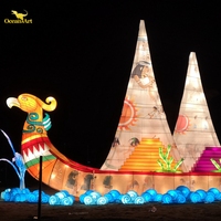 Grand éclairage LED 3D extérieur Lumières de parc à thème Art Flower Festival Lantern Displays