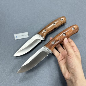 Blh01 شعار مخصص الكلاسيكية 3Cr13 مقبض خشبي من الفولاذ المقاوم للصدأ مستقيم الصيد سكين شفرة ثابتة - Product Image 4