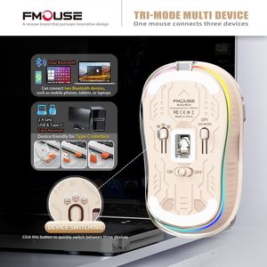 เมาส์ไร้สายแบบ Dual Mode รองรับบลูทูธ พร้อมไฟ RGB ชาร์จได้ โปร่งใส สำหรับใช้ที่บ้านและที่ทำงาน - Product Image 5
