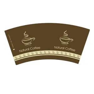 Macchina rivestita e carta da caffè carta pasta di legno per le tazze PE su misura Logo impermeabile tazza di carta ventilatore Waw materiale