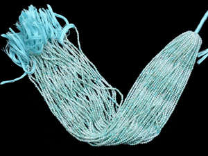 Cuentas redondas facetadas de 2mm-2,5mm de amazonita múltiple natural | Hilo de 13 pulgadas | Cuentas redondas sueltas de piedras preciosas de amazonita azul para joyería - Product Image 4