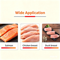 Nouvelle machine à trancher entièrement automatique pour poitrines de poulet, poisson, bœuf, viande crue et saumon, avec découpe horizontale, en promotion