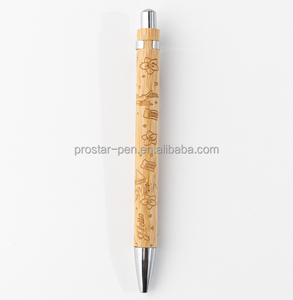 Souvenirs <span class=keywords><strong>bambou</strong></span> stylo à bille push <span class=keywords><strong>action</strong></span> personnalisé plein laser logo baril présentoir paquet - Product Image 3