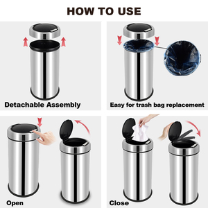Stainless Steel 50L One Touch Dust Bin <strong>Dual</strong> Trash <strong>Can</strong> <strong>Garbage</strong> <strong>Can</strong> Baby Diaper Trash Bin for <strong>Kitchen</strong> - Product Image 5