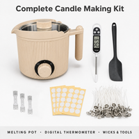Kit de fabrication de bougies, chauffe-cire électrique 1,5 L, thermomètre numérique, spatule, mèches de bougies, outils de centrage pour la fabrication de bougies DIY à domicile