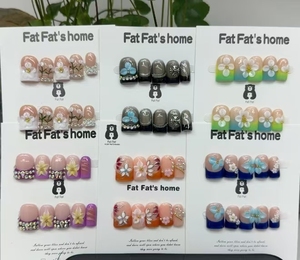 <span class=keywords><strong>Uñas</strong></span> Acrílicas de Moda al por Mayor de Fábrica, <span class=keywords><strong>Uñas</strong></span> Postizas de Lujo Hechas a Mano con Brillo, Manicura Francesa en 10 Piezas - Product Image 4