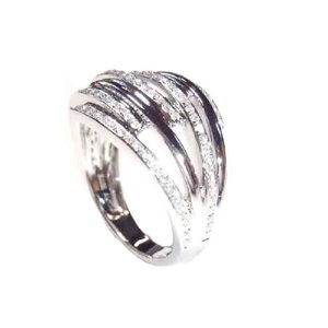 Nouvelle Arrivée Design Tendance Or Blanc 18K Diamant Véritable Sertissage Pavé Classique Bagues Épaisses Torsadées pour Fiançailles, Fêtes et Anniversaires - Product Image 3