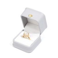 Kronen-Ringbox aus Leder, Verlobungsringbox, Schmuck-Geschenkbox für Hochzeitsanträge, Samt-Ringetui