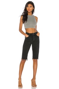 Haute qualité bermuda short denim femmes jean effiloché à ourlet effiloché short - Product Image 4